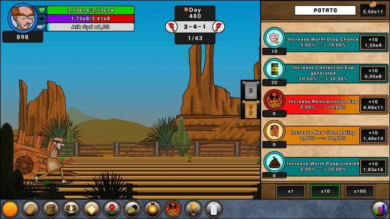 Farmer Against Potatoes Idle gameplay screenshot 2