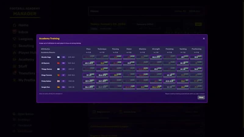 Football Academy Manager gameplay screenshot 1