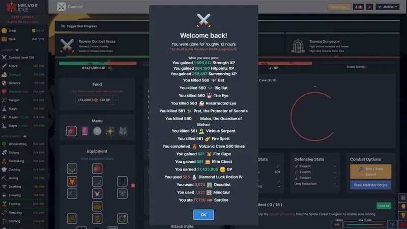 Melvor Idle gameplay screenshot 1