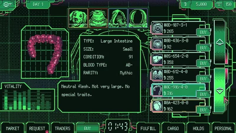 Space Warlord Organ Trading Simulator gameplay screenshot 1