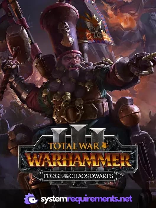 Total War: WARHAMMER III - Forge of the Chaos Dwarfs PC game cover art