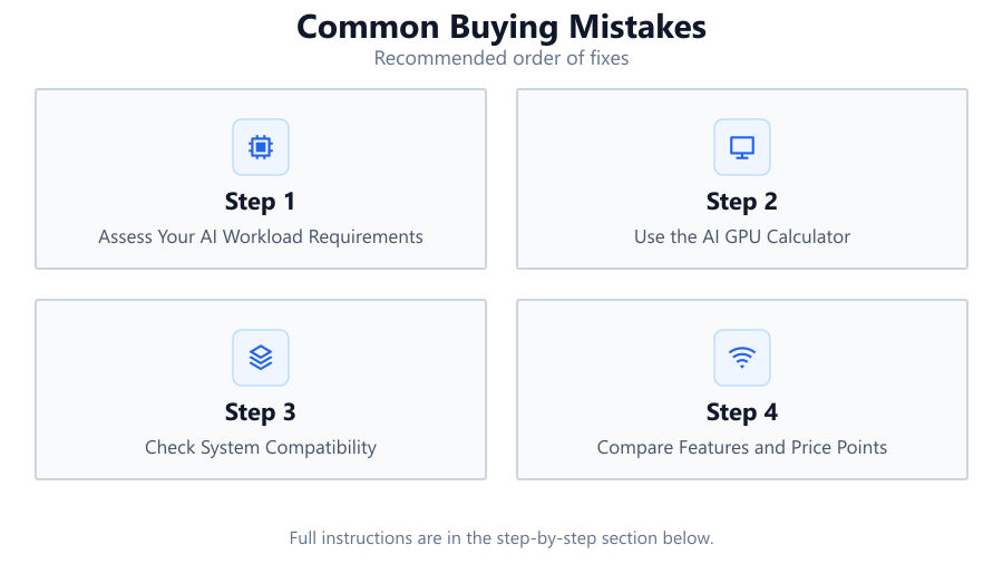 Common Buying Mistakes: Recommended order of fixes