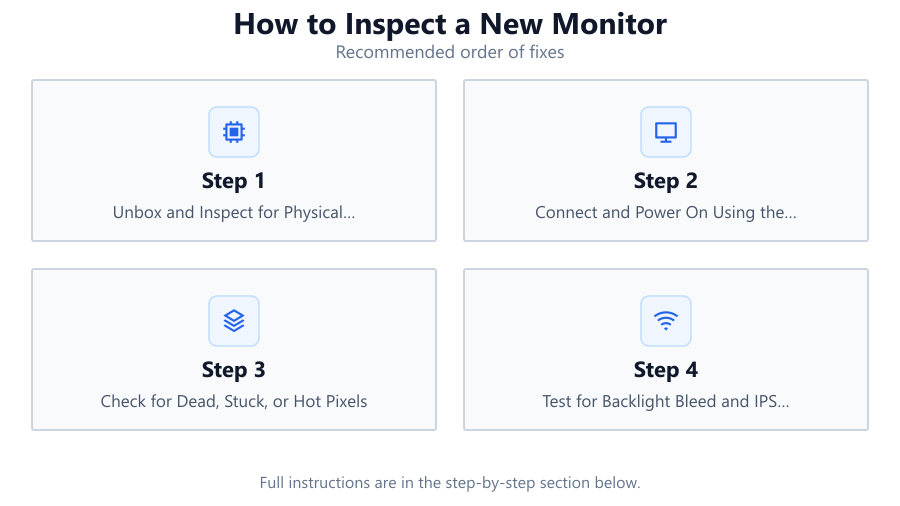 How to Inspect a New Monitor: Recommended order of fixes