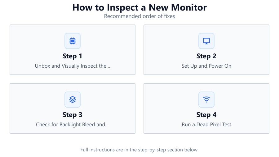 How to Inspect a New Monitor: Recommended order of fixes