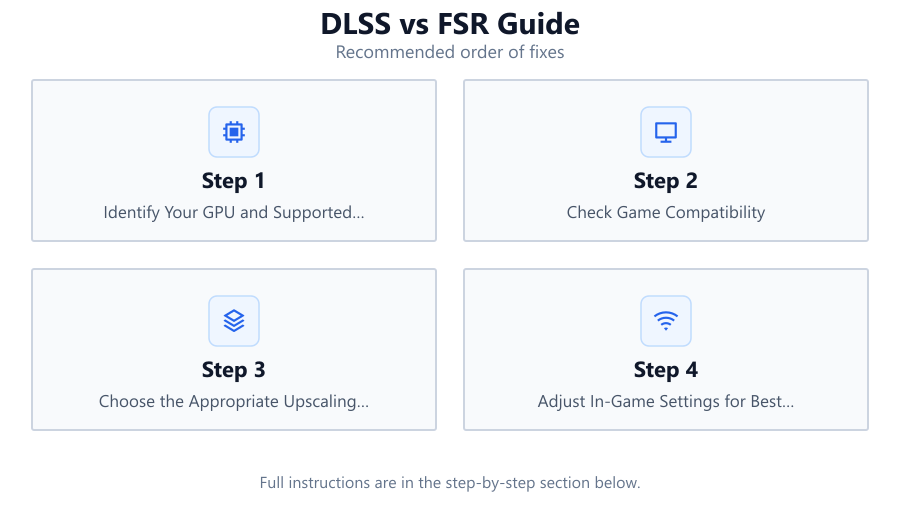 DLSS vs FSR Guide: Recommended order of fixes