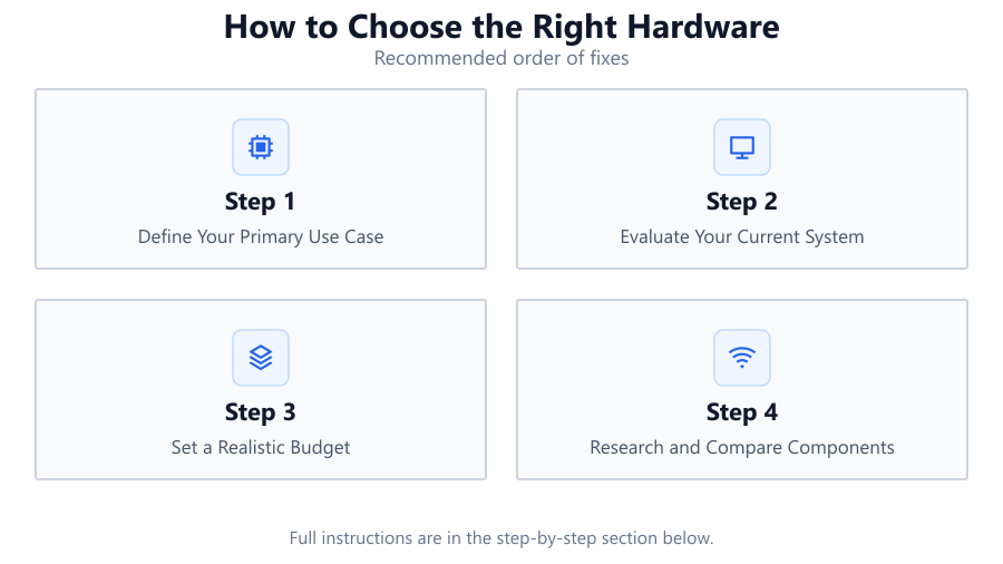 How to Choose the Right Hardware: Recommended order of fixes