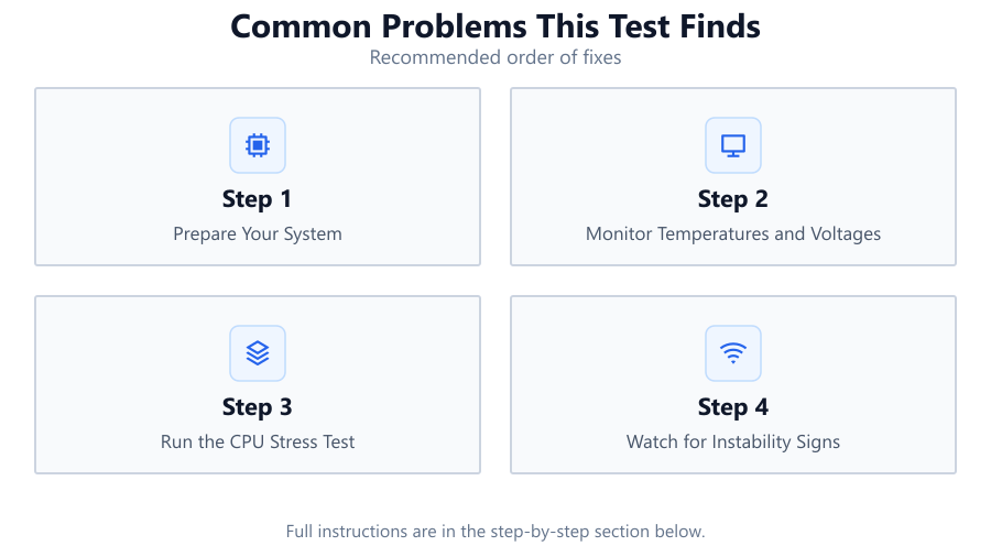 Common Problems This Test Finds: Recommended order of fixes