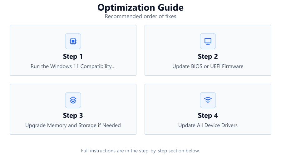 Optimization Guide: Recommended order of fixes